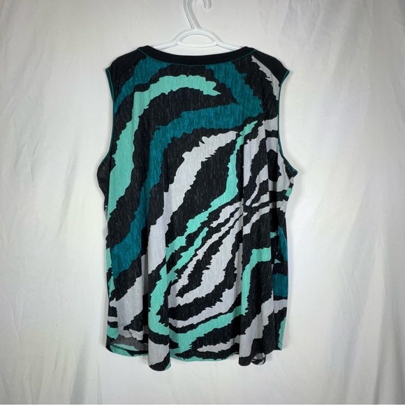Worthington Chic Teal Zebra Print Sleeveless Top - Picture 3 of 6